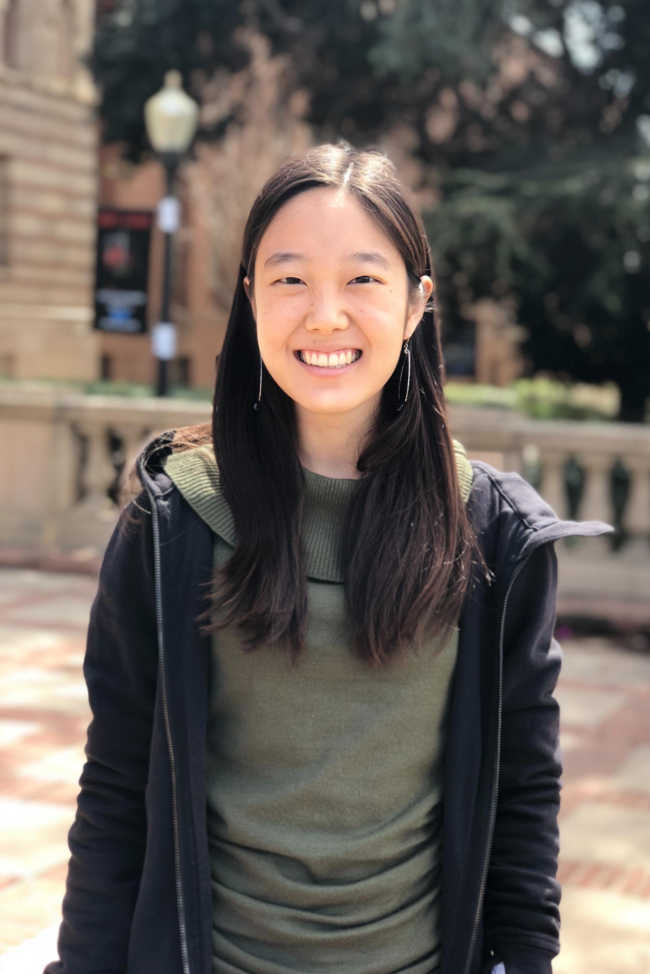 Picture of Megan Tagami standing on Kerckhoff Patio at UCLA