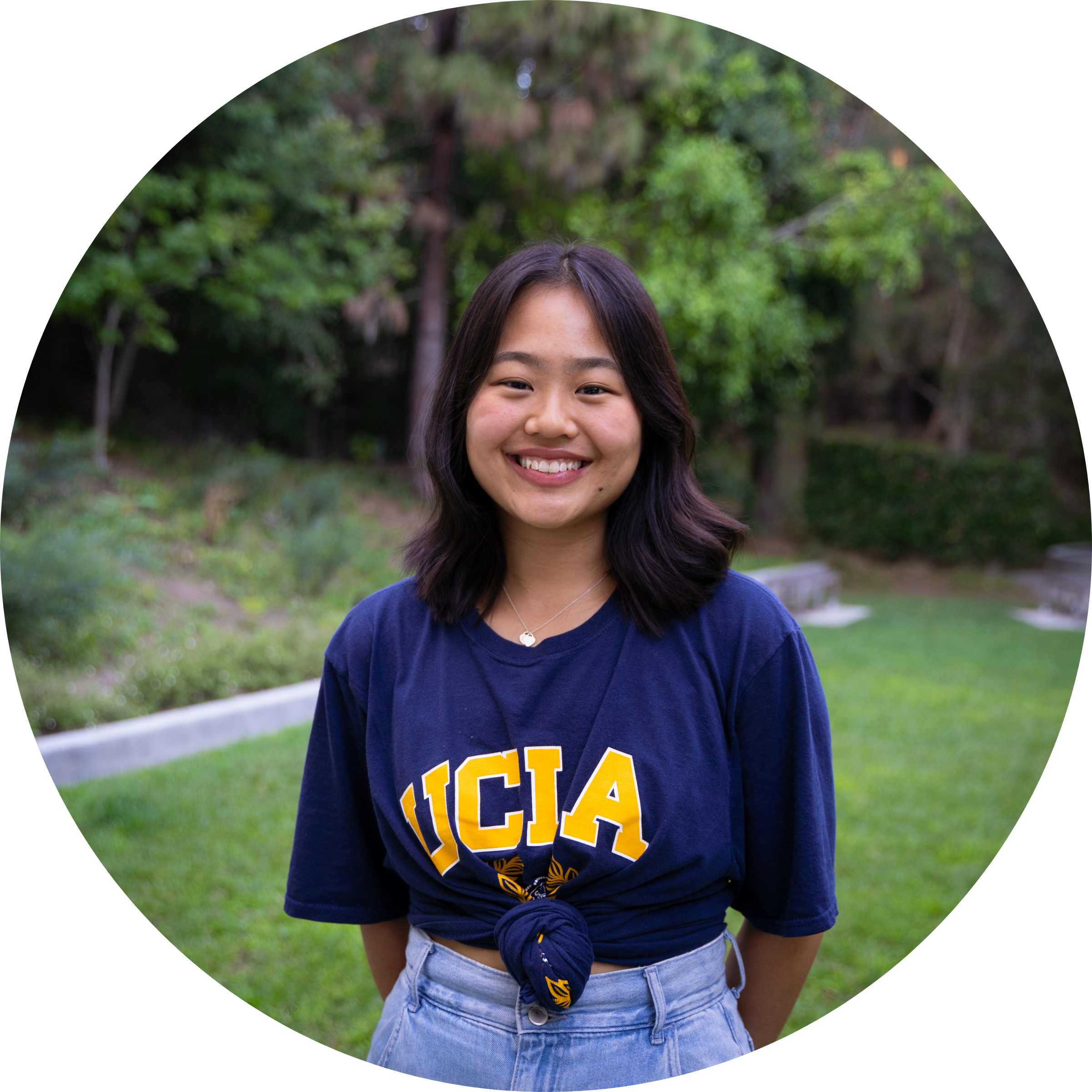 Student in ucla gear smiling!