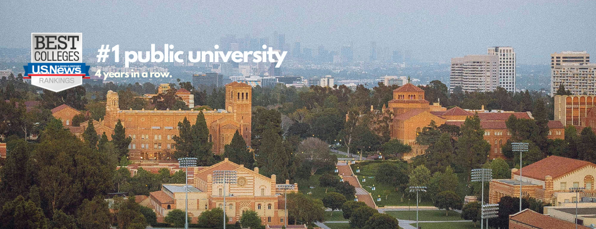 photo of campus, text: world news college ranking logo + #1 public university